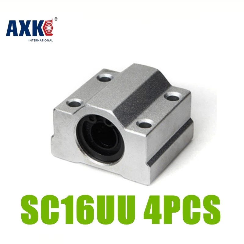 AXK 4 шт./лот SC16UU SCS16UU 16 мм линейный Шарикоподшипниковый блок для cnc частей SC16|16mm
