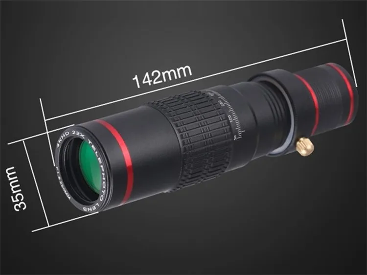 HD 4K 22x телеобъектив для телефона, мобильный телескоп, Объективы для камеры для iPhone, смартфона, зум, набор для мобильного телефона