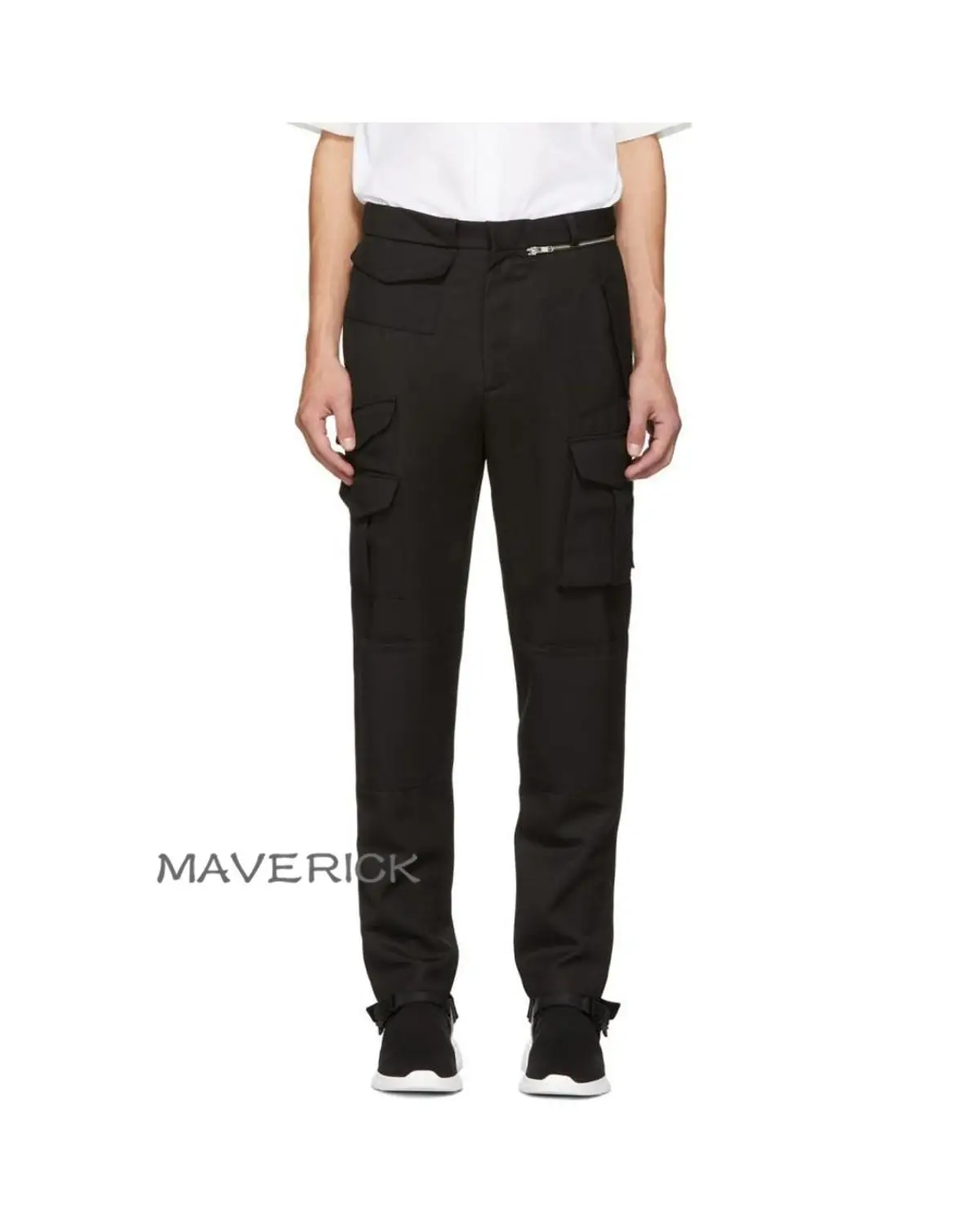 

27-44!!2019 Men's autumn/winter cotton irregular overalls with asymmetrical pockets for slim-fitting trousers with small feet