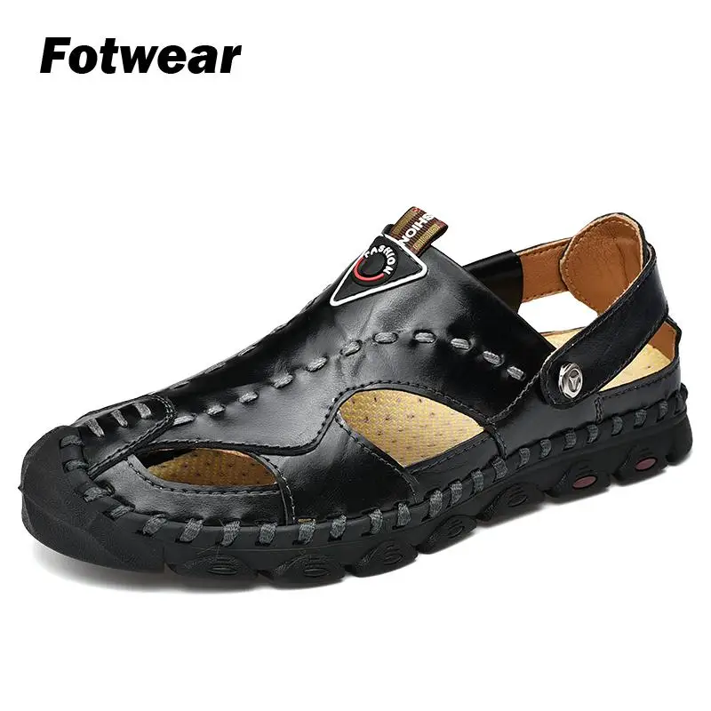 Fotwear внедорожные сандалии отличный захват город Пешие прогулки Кожа ремесло