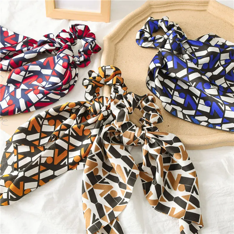 Квадратный ретро шарф украшение для волос с узелком в виде головы конского