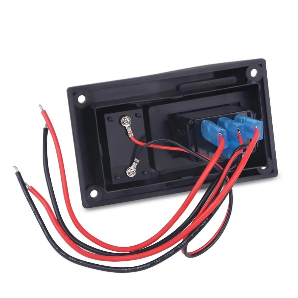 DC12V-24V LED вольтметр напряжение ВКЛ-ВЫКЛ зажигание Двойная Батарея тестовая Панель