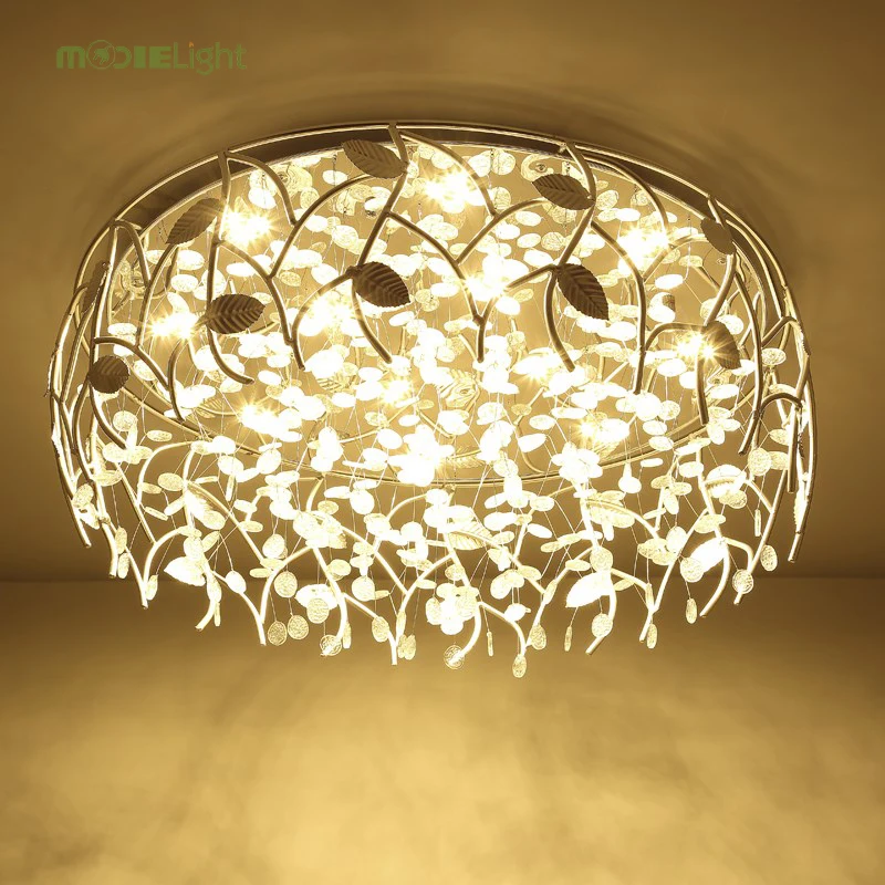 Современный светодиодный потолочный светильник с кристаллами для гостиной