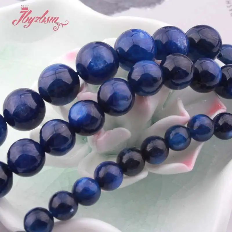 

6 8 10mm AA Round Ball Blue Kyanite Beads Natural Stone Beads For Women Necklace Bracelets Jewelry Making DIY 15" Free Shipping