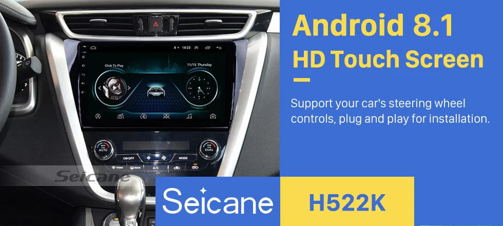 Seicane 10,1 дюймов Android 8,1 gps Автомобильный мультимедийный плеер радио для Nissan Murano NAVARA NP300 поддержка видеокамера заднего вида в автомобиле с поддержкой технологии MirrorLink Link