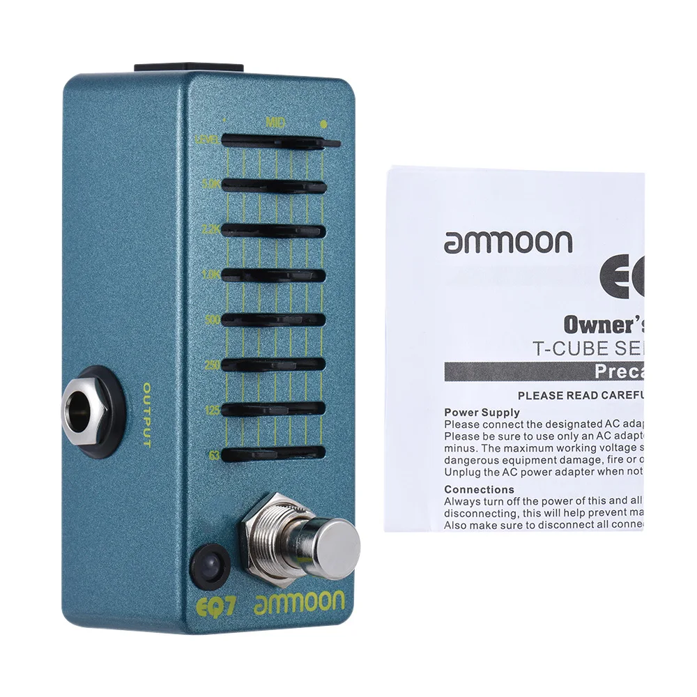 Ammoon EQ7 мини эквалайзер обеспечивающий гитарная педаль 7 полосный гитара с