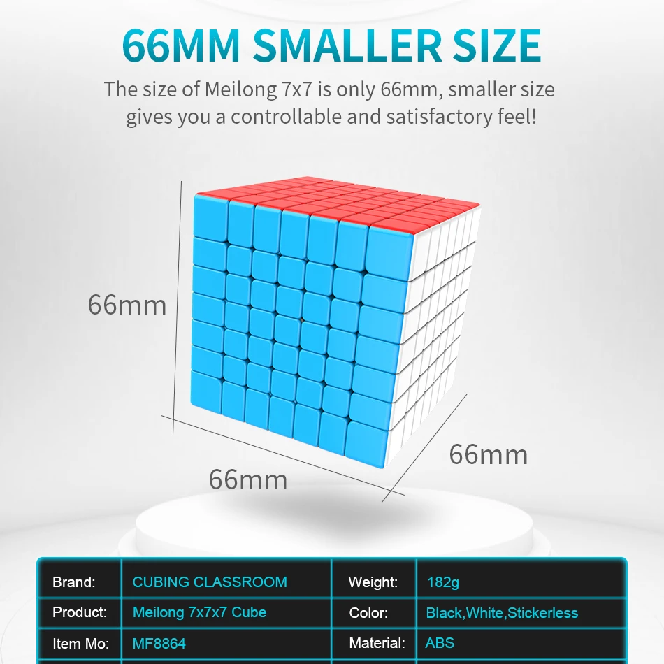 

MOYU Meilong Stickerless Professional 7*7*7 Magic Cube Speed Puzzle Educational Antistress Cube Toys for Adult with Bracket