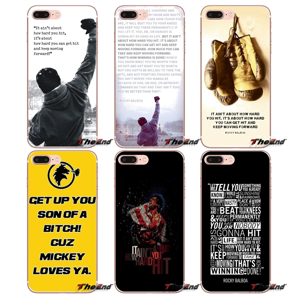 Rocky Balboa мотивационные слова для iPhone X 4 4S 5 5S 5C SE 6 6S 7 8 Plus Samsung Galaxy J1 J3 J5 J7 A3 A5 2016 2017