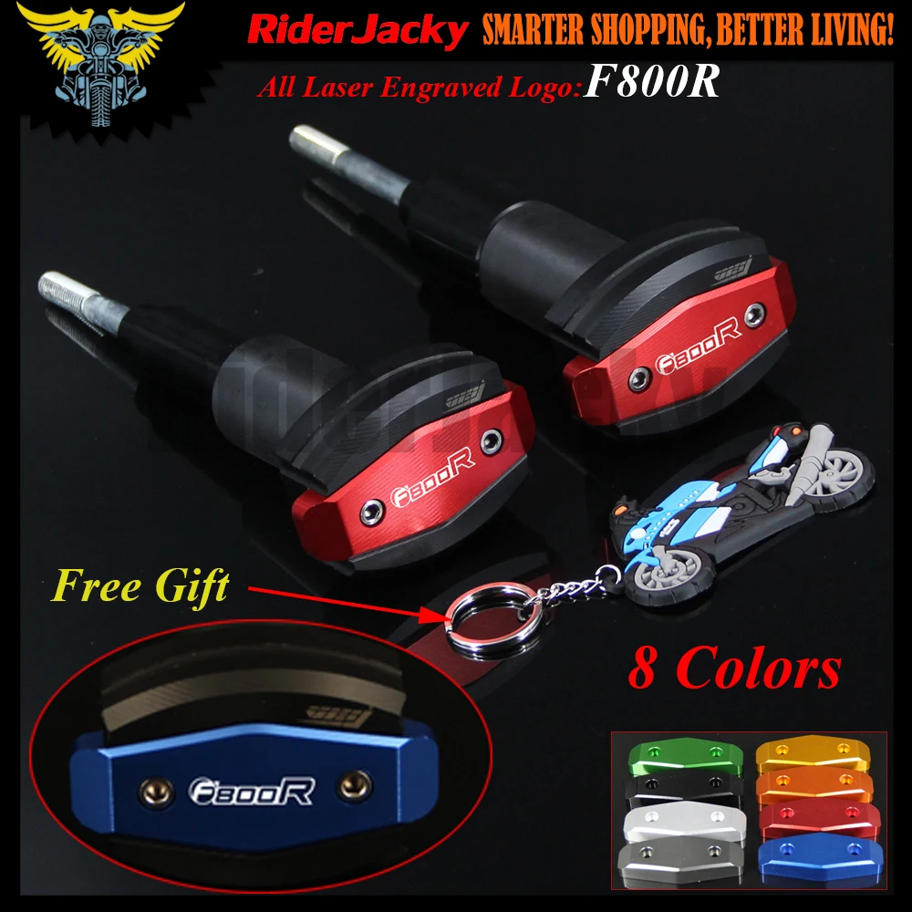RiderJacky® For BMW F800R F800 R 2015 2016 Aluminum&POM Motorcycle Frame Sliders Crash Pad Cover Falling Protection