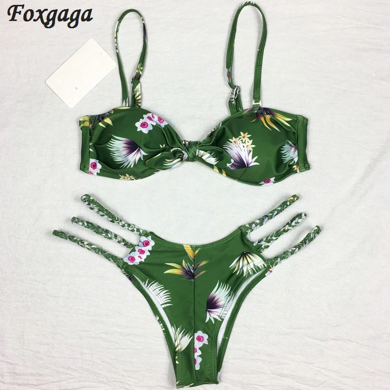 2017 пикантные цветочные бикини для женщин купальник с низкой посадкой купальники