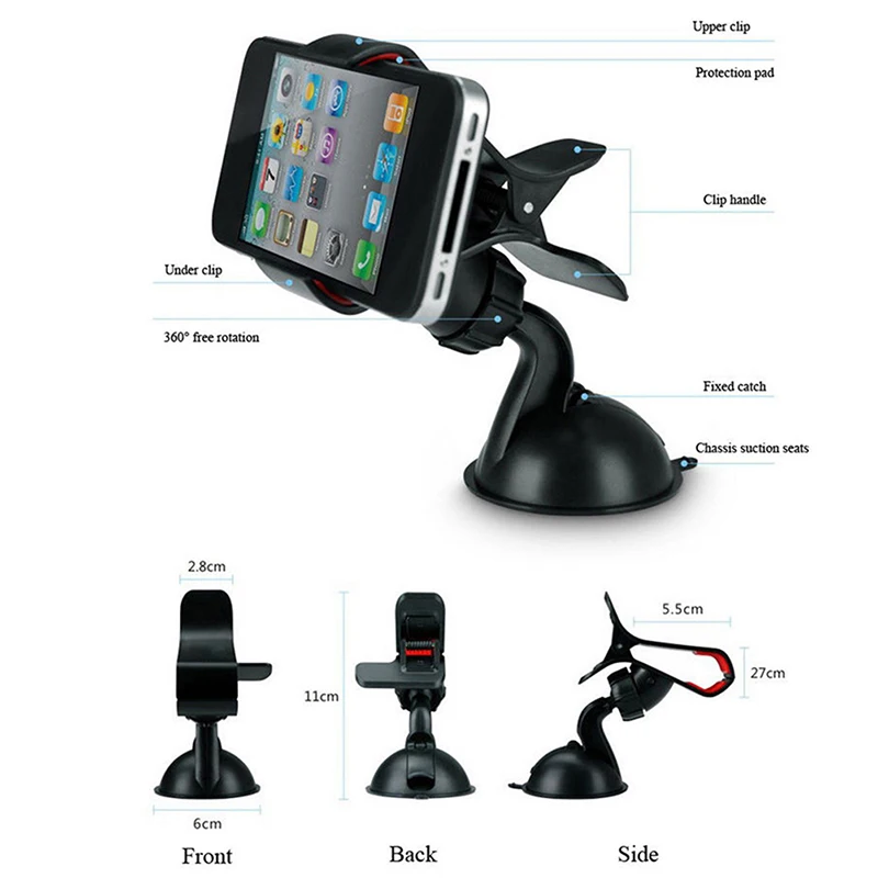 1pcs 360 Degree Rotating Car Windshield Holder Mount Stand For Mobile Cell Phone GPS | Мобильные телефоны и аксессуары