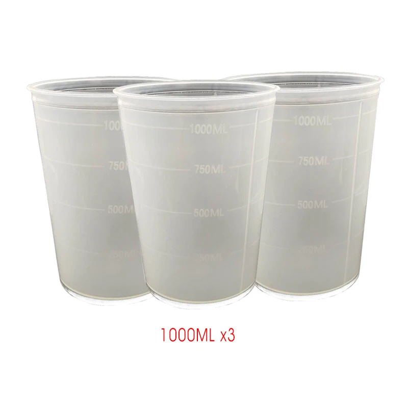 3PCS 1000ML Cups Воздушный Распылитель, гелевый распылитель, полимерный армированный волоконным волокном пластиковый FRP инструменты для покраски, насадка, регуалатор, гелевый слой, детали для свалки - Цвет: 3PCS 1000ML Cups