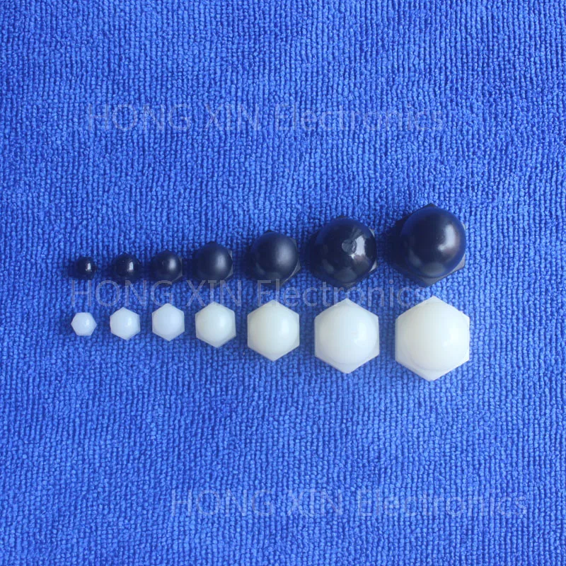 Черные нейлоновые гайки M3/3 мм Защитная купольная головка Шестигранная крышка