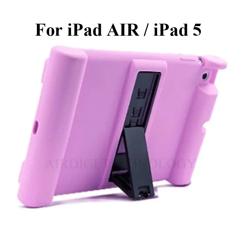 with kickstand Смарт-чехол с подставкой Чехол для iPad 5 iPad Air 1 чехол Дети дети Безопасный силиконовый для iPad Air 1 защитные чехлы конфеты цвета - Цвет: with kickstand