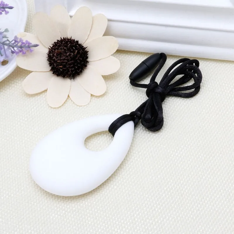 M89CSilicone Teardrop кулон детский аксессуар для прорезывания зубов Прорезыватель аутизм сенсорная Жевательная 6 цветов