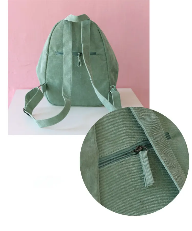 Ретро рюкзак для женщин и девочек, Корейский простой цветной Рюкзак Mochila Harajuku ulzzang, женский рюкзак, школьная сумка, Женский вельветовый рюкзак