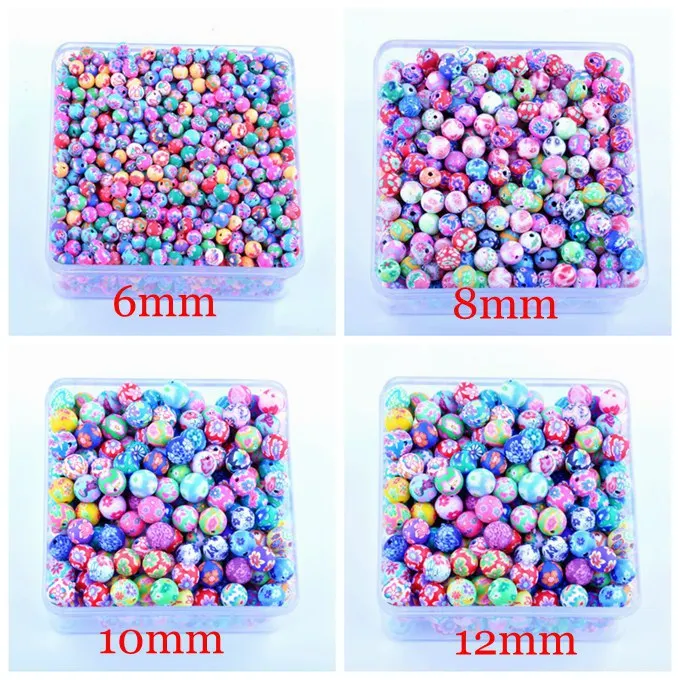 Бесплатная доставка разноцветные Круглые бусины из полимерной глины размером 6 8