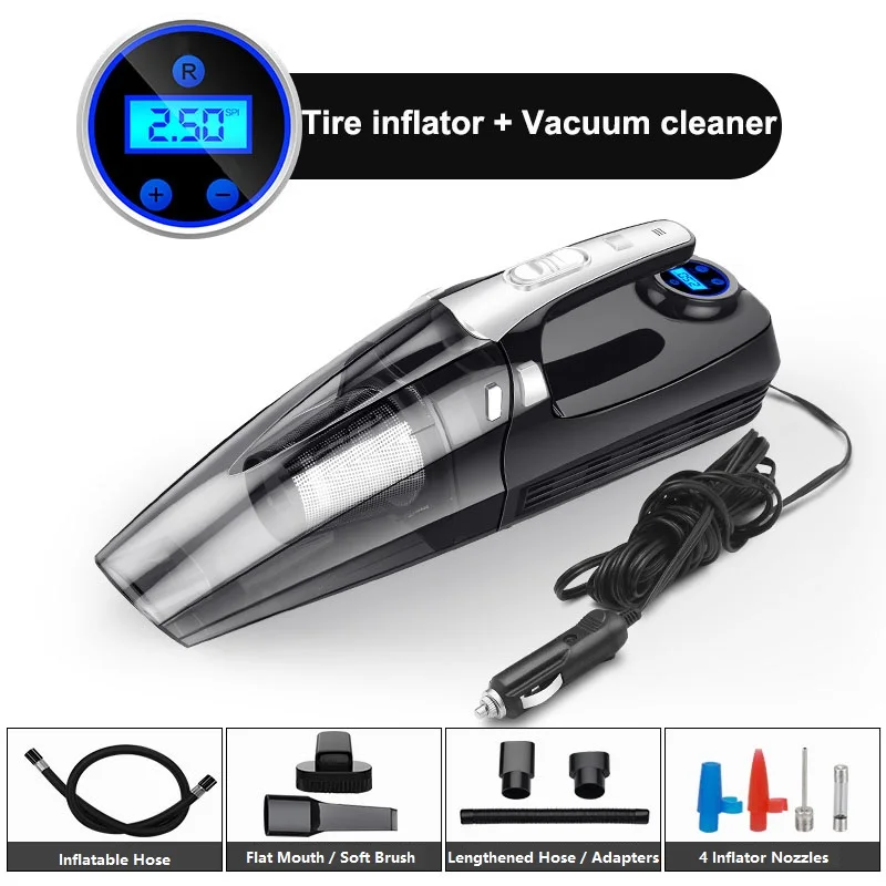 Multi function автомобильный пылесос 4 в 1 портативный датчик давления воздуха шинах