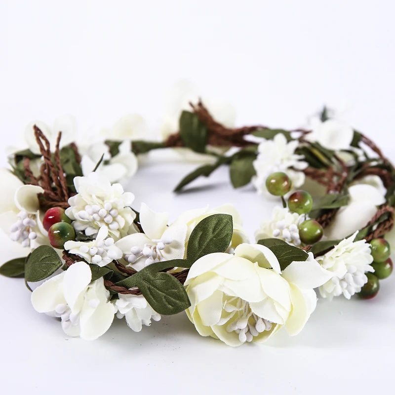 Цветочная корона свадебные аксессуары для волос невесты венок повязка на голову