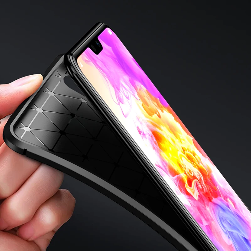 MAKAVO чехлы из углеродного волокна для Huawei P20 Lite чехол Мягкий матовый ТПУ