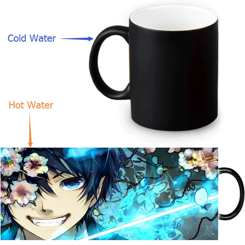Кружки Ao no Exorcist кофейная кружка с тепловыделением для горячей воды меняющая цвет