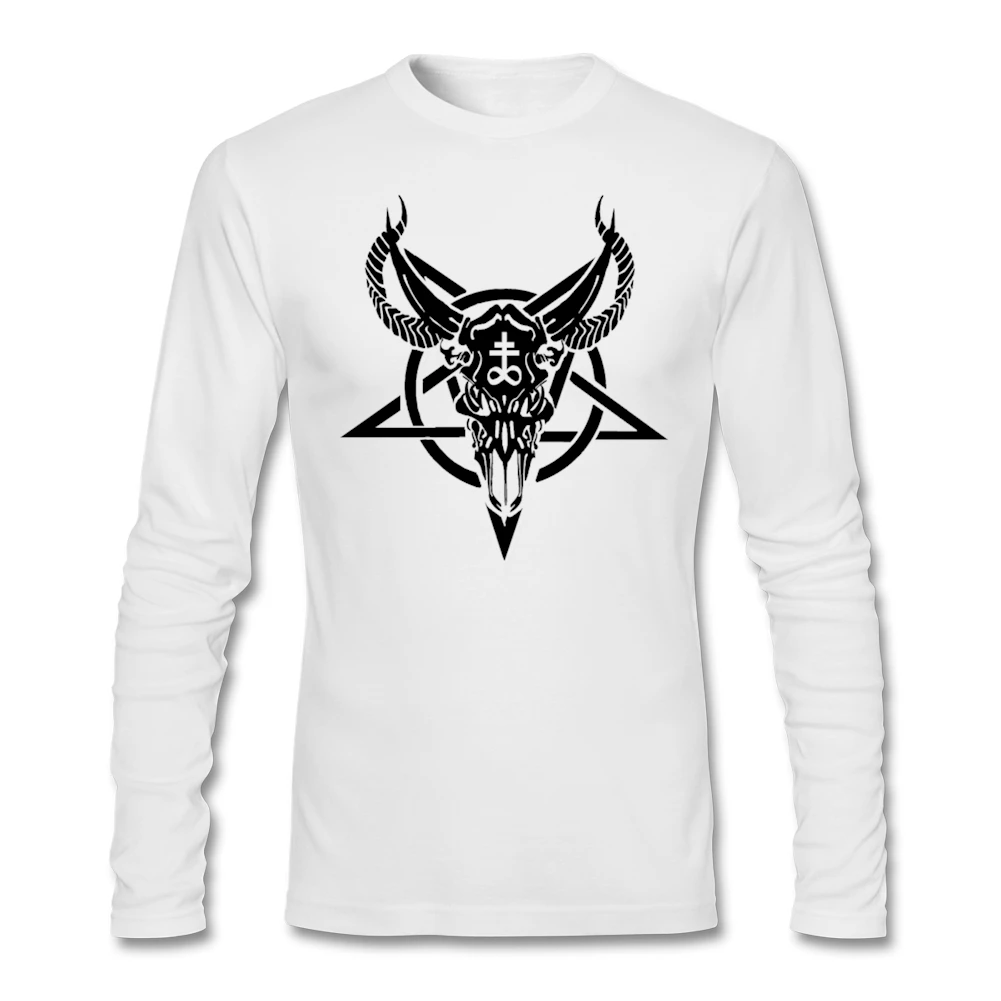 Одежда футболка принтер Baphomet Футболка Топ продажа с длинным рукавом для мужчин