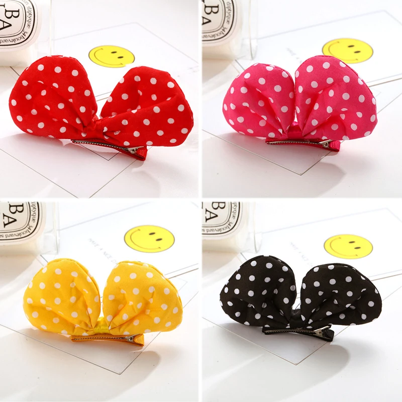 Милые заколки для волос с боковым зажимом детские пятнистым бантом аксессуары
