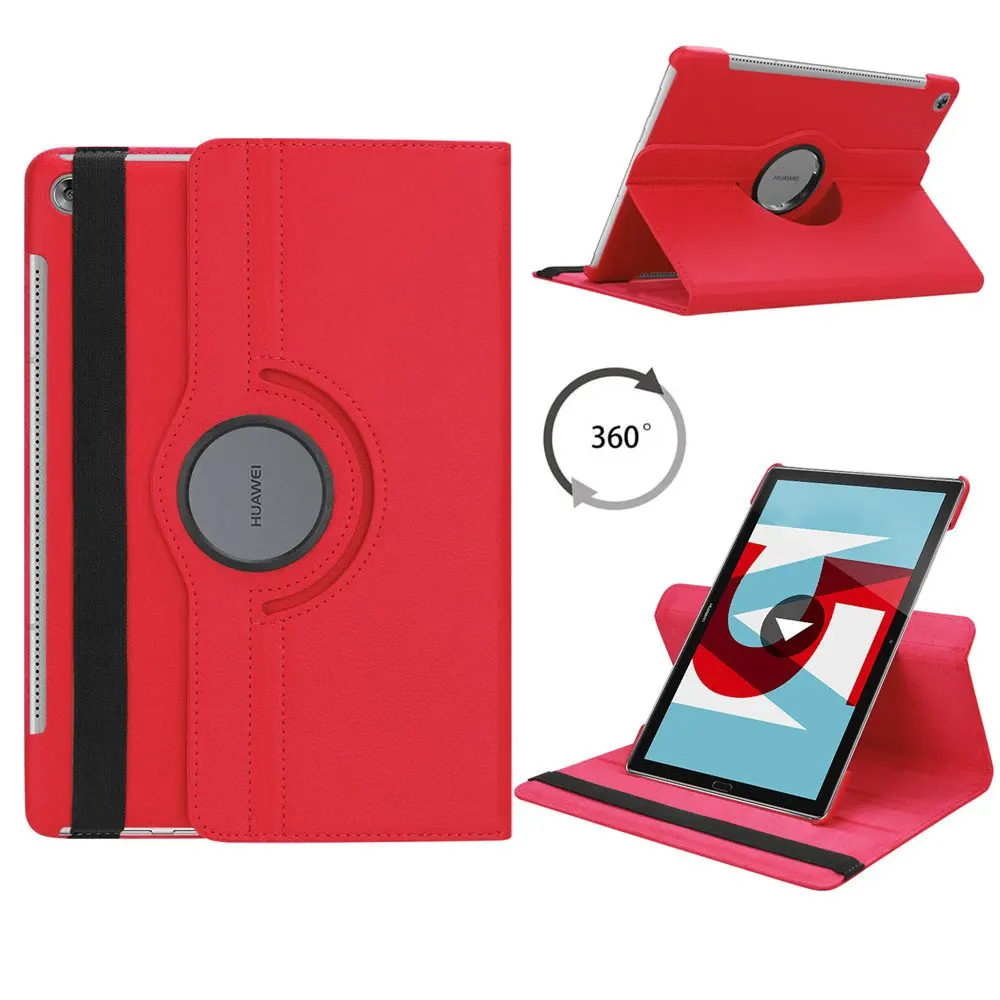 M5 10.8 red Чехол для планшета huawei MediaPad M5 10,8, вращающийся на 360 градусов, кожаный чехол для huawei MediaPad M5 Pro 10 10,8, чехол для планшета - Цвет: M5 10.8 red