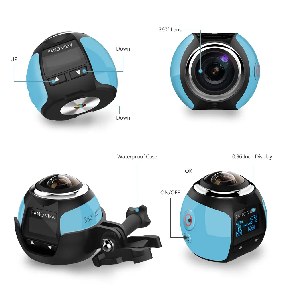 Otha 360 Камера Ultra HD 4 К панорамный Встроенный Wi Fi градусов видео Водонепроницаемый