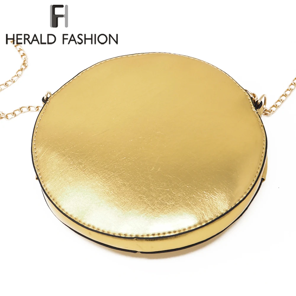 Herald Fashion качественная кожаная женская сумка мессенджер круглая через плечо для