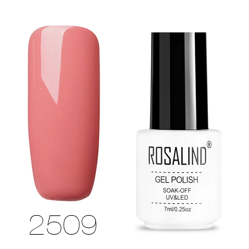 ROSALIND дизайн ногтей гель Лаки лак замочить от 7 мл белая бутылка Vernis Полупостоянный Набор Маникюр УФ-гель для ногтей - Цвет: 2509