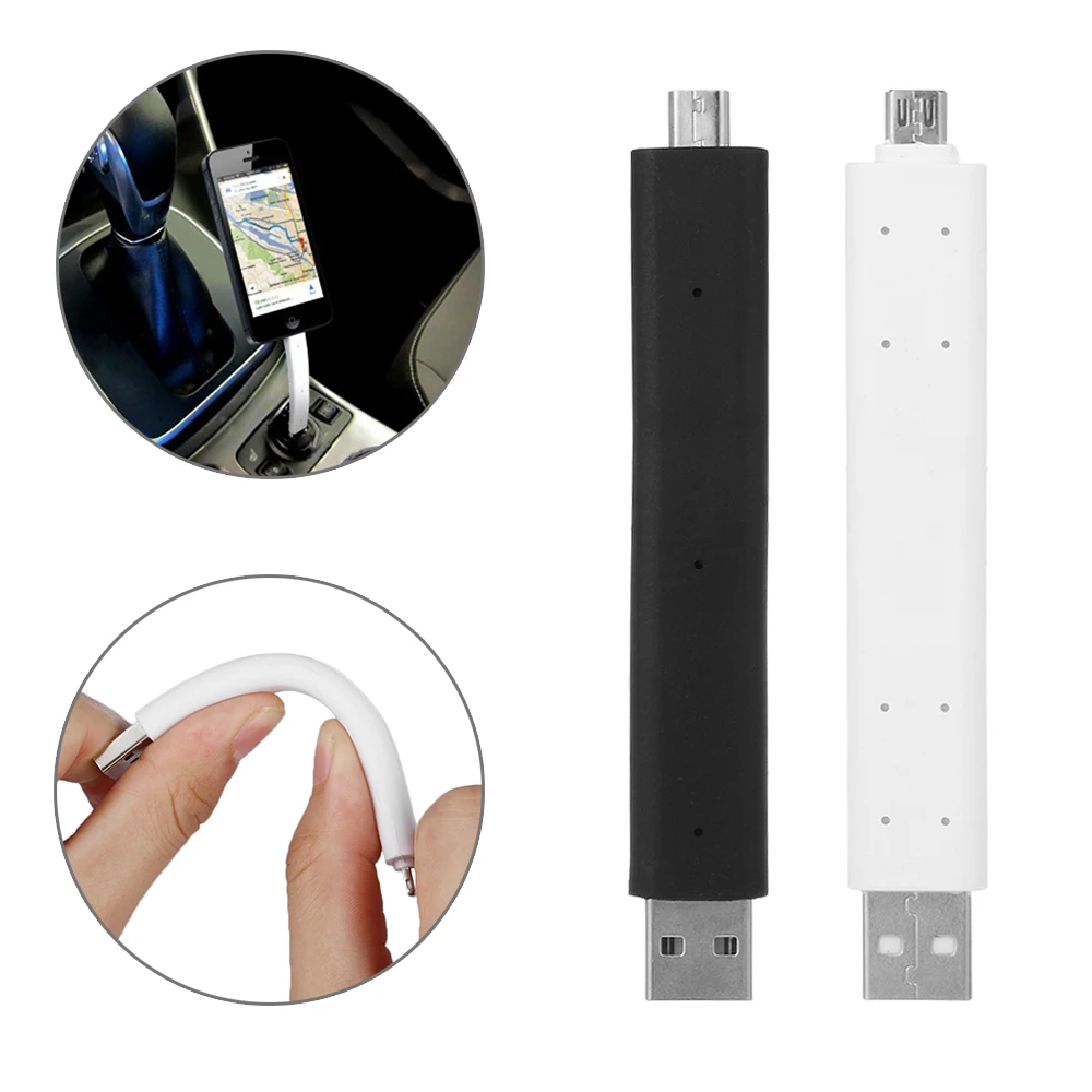 1 шт. мини гибкая пластиковая подставка USB кабель для зарядки и передачи данных Автомобильный держатель для жесткого провода гибкий для Iphone Android