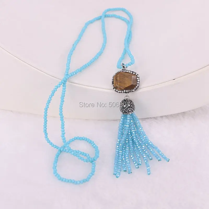 Ожерелье с подвеской в стиле бохо 5 нитей Новое поступление украшенное стразами и