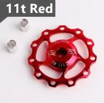 11t Steel Red 11/13T велосипеды керамики/Сталь подшипник полые опорное колесо задний переключатель дорожный велосипед MTB направляющий ролик Часть 6 Цвет - Цвет: 11t Steel Red