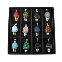 ashmita 12pc natural stone crystal pendants necklaces for men women making jewelry fashion mixed charm point pendant
