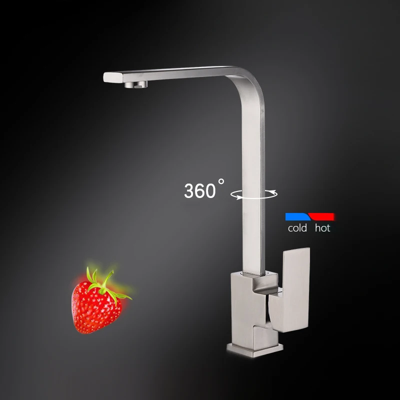 Поворотный на 360 градусов смеситель для ванной комнаты смеситель для раковины крепление на раковину кран для кухни квадратный смеситель дл... от AliExpress RU&CIS NEW