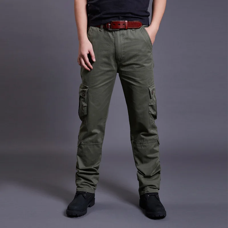 Мужские брюки карго Icpans черные тактические в Военном Стиле с карманами по бокам