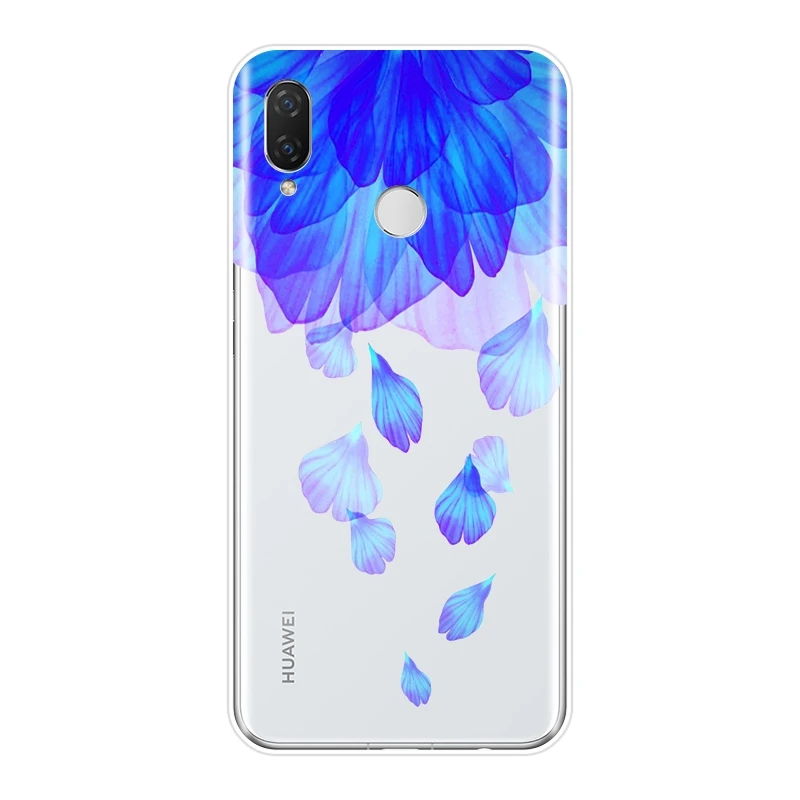Задняя крышка для Huawei Nova Smart Lite 2017 розовый цветок красный синий мягкий