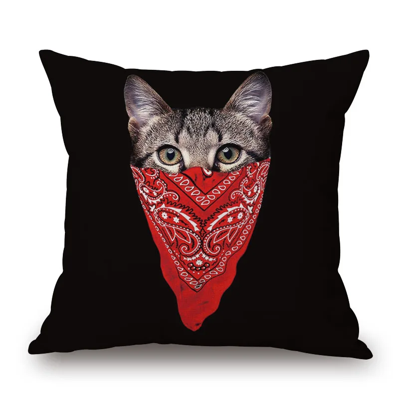 Cute Lovely Cat Cushion Cover Black and white head House cat Animal Throw Pillows Home Office Deco Car Sofa Pillow Case | Дом и сад