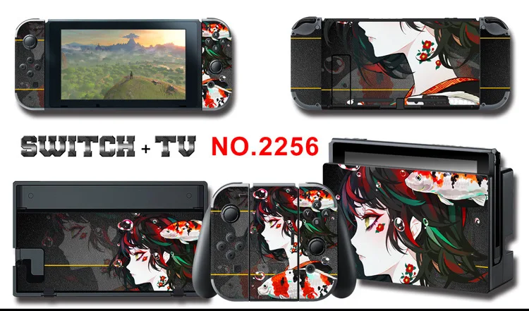 Для nintendo Switch Pain sticker консоль Dock Joy Con полное покрытие цветной бумажной кожи Закаленное стекло протектор экрана от 2000-2305