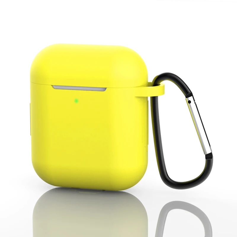 Yellow Мягкий жидкий силиконовый Bluetooth беспроводной чехол для наушников, защитная крышка, аксессуары для Apple Airpods 1/2, зарядная коробка - Цвет: Yellow