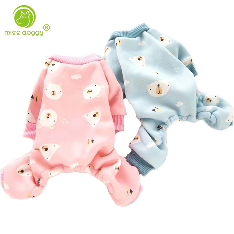 Милый мультяшный полярный медведь комбинезон для собаки с принтом зимняя