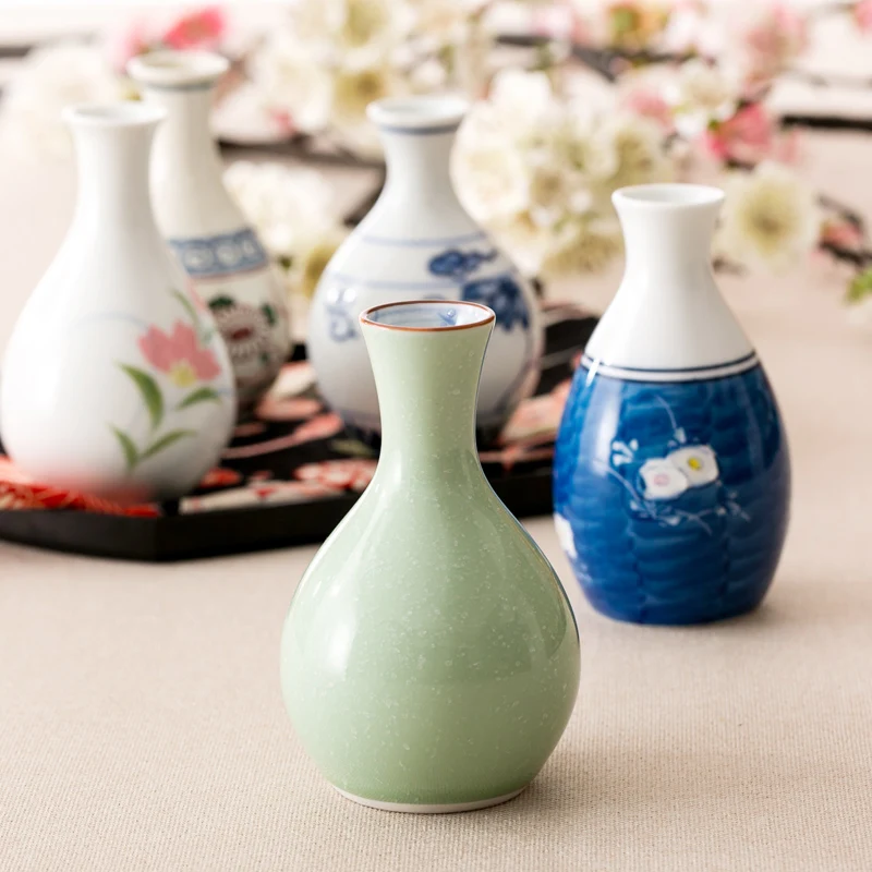 

Керамические фляжки в японском стиле ручной росписи, винтажная фарфоровая посуда для напитков, сакэ, риса, вина, белых спиртовых бутылок