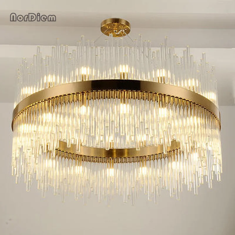 

Modern LED Crystal Chandelier Light Luxury Ring Hanging Drop Lamp for Dining Room kitchen Lamparas Circle Chandeliers Lighting