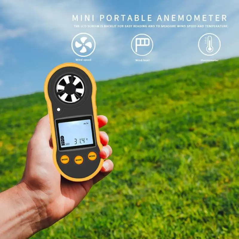 30 м/с ЖК дисплей RZ 818 Анемометр термометр измеритель скорости ветра Измеритель