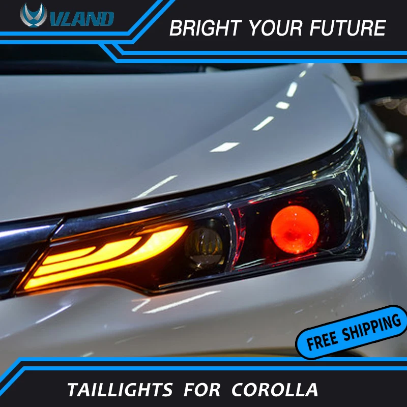 Светодиодные полосы фары для Toyota Corolla Altis фары- DRL HID Bi-Xenon проектор Лен