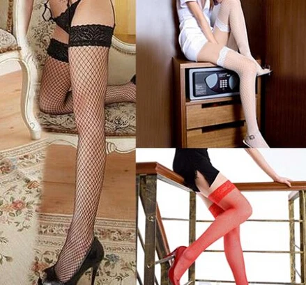 Новинка женские сексуальные кружевные чулки большие ажурные высокие