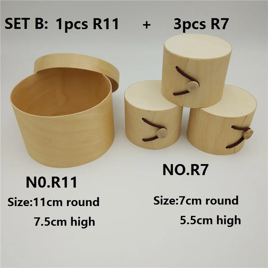 SET B 4PCS Маленькая деревянная коробка ручной работы для карт и фотографий, коробка для хранения влагостойкая ручная Подарочная коробка, 5 шт./партия - Цвет: SET B 4PCS