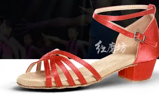 Red heel 35mm Кроссовки Спортивная обувь танцевальная обувь детская латинская Gilr Salsa Высокая Скидка дешевая акробатика выделена каблук 35 мм черный синий - Цвет: Red heel 35mm