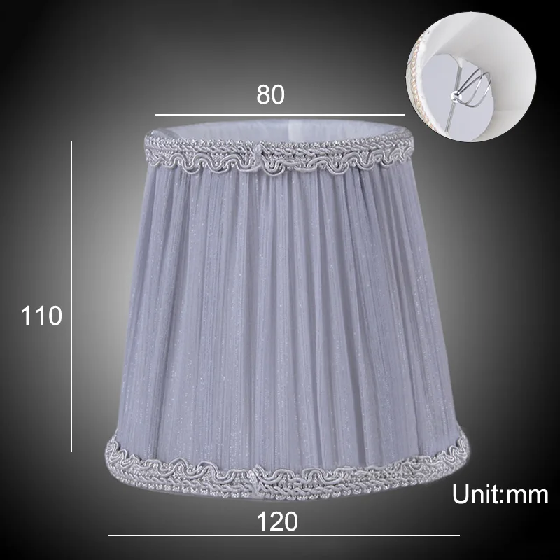 Silver Grey Современная ткань в скандинавском стиле Хрустальная свечная люстра лампа абажур для бара украшение дома крышка лампы - Цвет корпуса: Silver Grey